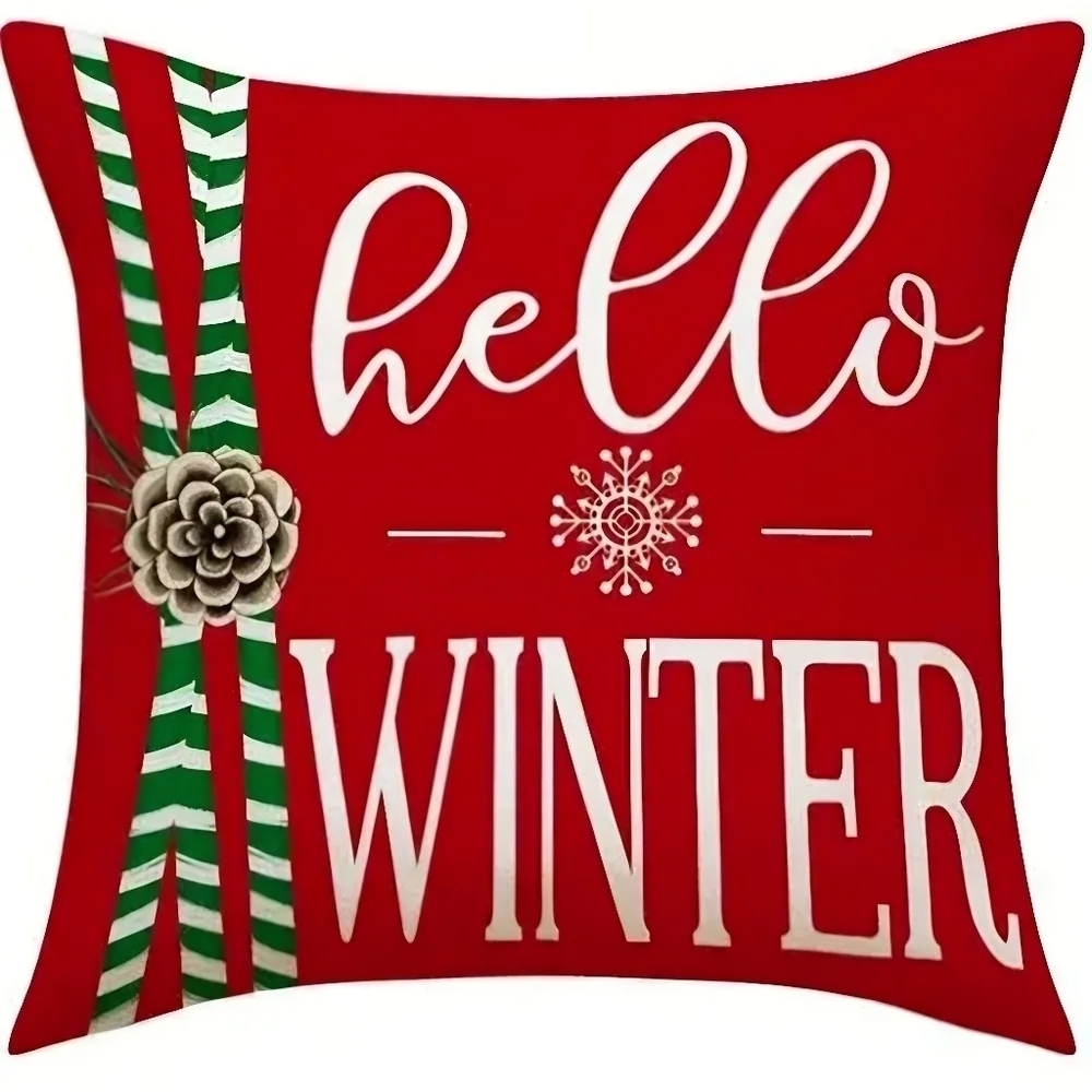 SET OF 2 CHRISTMAS THROW PILLOW COVERS.  BRAND NEW
